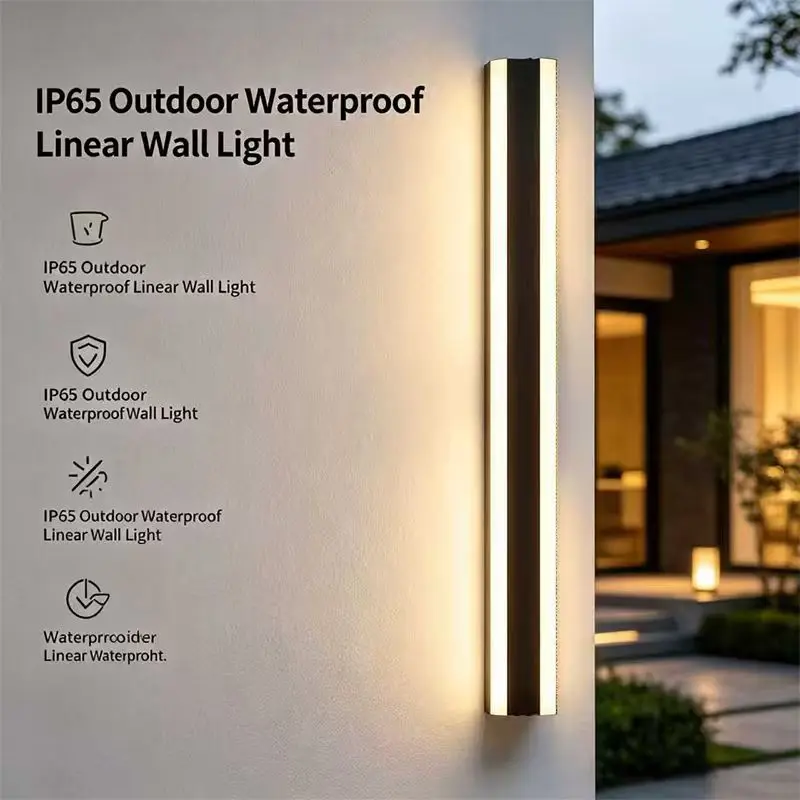 

LED wall lights, made of aluminum strips, outdoor lighting, suitable for gardens or balconies, waterproof in line with IP65 stan