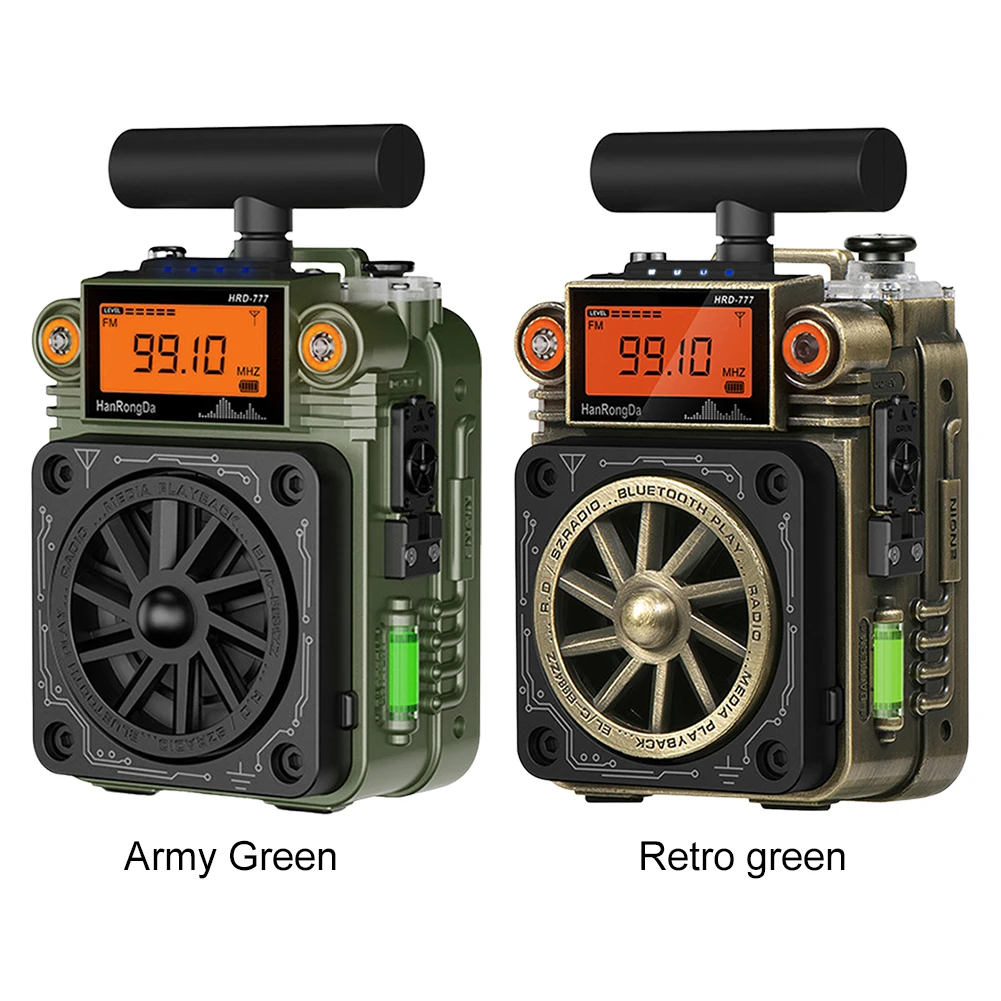 Mini Portable Radio 1000mAh Full-Band Pocket Radio Emergency Radio AM/SW/FM Radios & Hi-Fi Bluetooth Speaker External MW Antenna