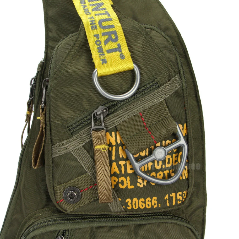 Mochila individual de nailon para hombre, bolsa cruzada de pecho, militar, de asalto, de viaje, impermeable, de mensajero