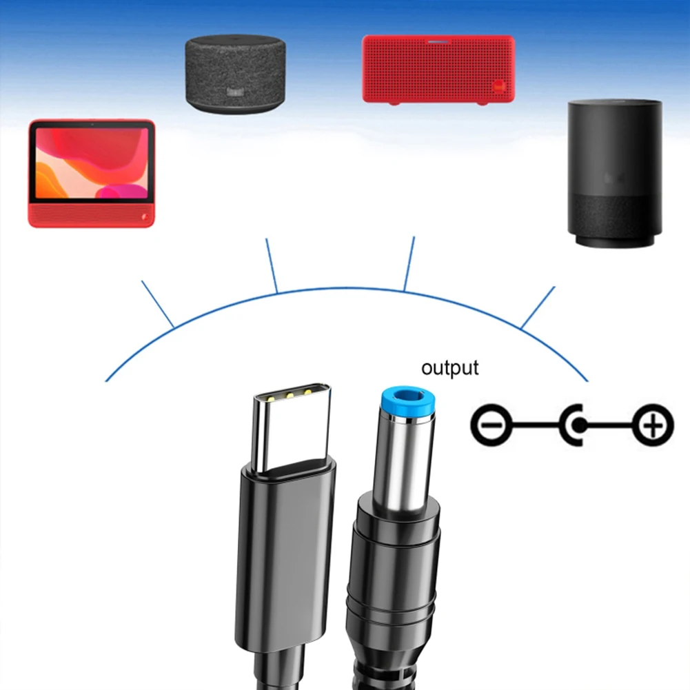 Type-C To DC5525 Male Charger Cable 9V 12V 15V 20V PD100W Power Charger Cable E-Marker Chip 5.5x2.5mm for Wireless Router Laptop