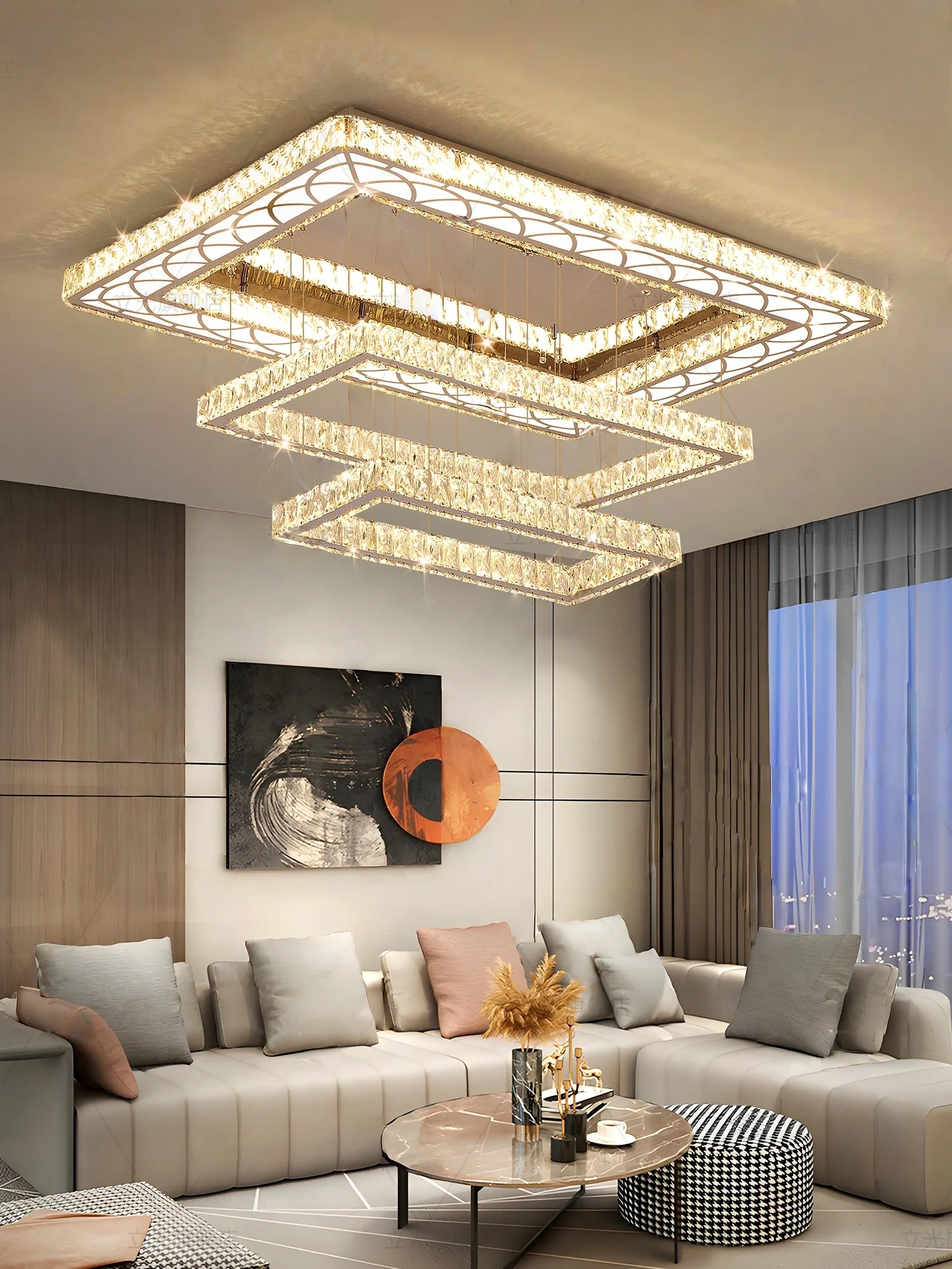 

Modern Light Luxury Led Ceiling Crystal Light Home Decoration Living Room Bedroom Hotel Restaurant Villa Pendant Light Fixtures