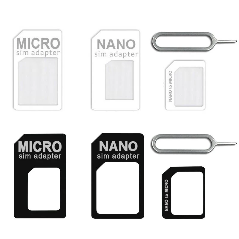 

Nano SIM Card to Micro Standard Adapter Converter For Mobile Phone SIM Card Adapter Convert Universal Phone For Nano Sim 4 In 1