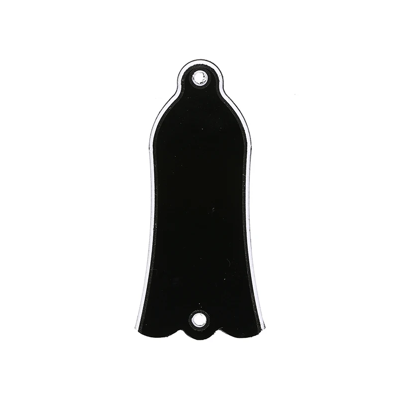 Black Bell Shape Guitar 2 Holes PVC Truss Rod Cover Plate Scroll Plate Gibson LP SG Flying V ES