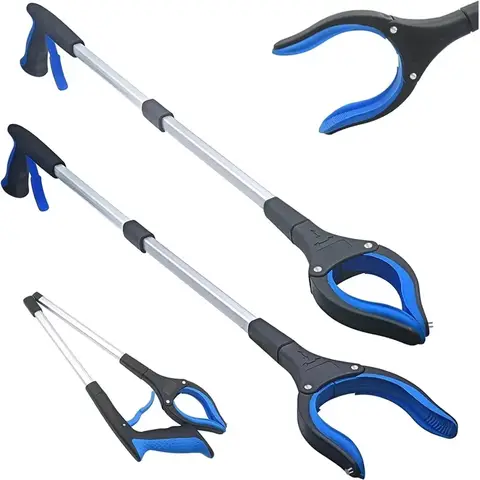 Lightweight Foldable Garbage Picker Gripper, Grabber Pick Up Tools, 360 ° Rotating Clip, Hand Extender Tool, 80cm
