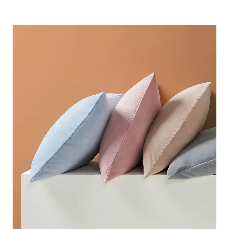 1Pair Blue Grey Pink Velvet Decorative Pillows Case Soft Velvet Rectangular Envelope type pillowcase Soft Pillow Cover