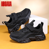 Boys' Running Sneakers Lightweight Breathable Mesh Black Non-slip Comfortable School Shoes for Kids Everyday Walking Sports