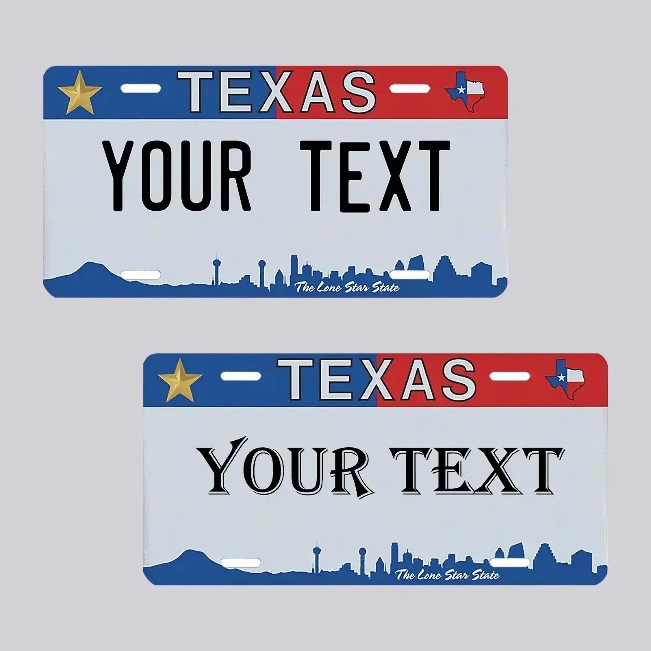 Individuelles Texas Aluminium Nummernschild - Retro Industriestil Metallschild für Auto Heim Wanddekoration