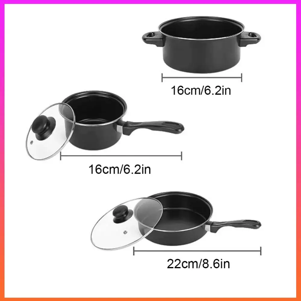 

12Pcs Non Stick Cookware Set Deep Frying Pan with Lid Milk Pot Maifan Stone Frying Pan Cooking Pot Set for All Types of Cooker