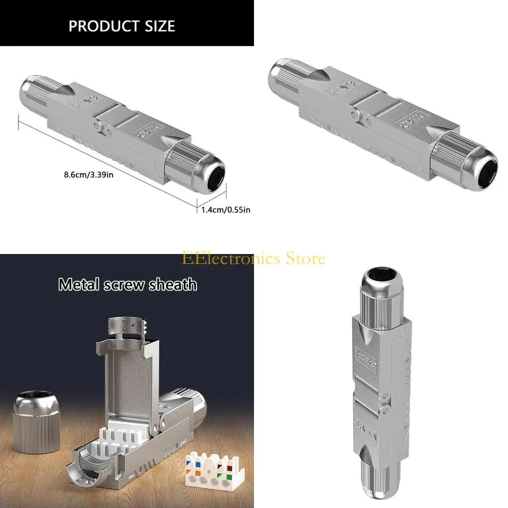

B03C RJ45 Coupler Ethernet Cable Extender for Cat7/Cat6A Cable, Tool Less and Shielded 10Gbps LAN Extender Connectors