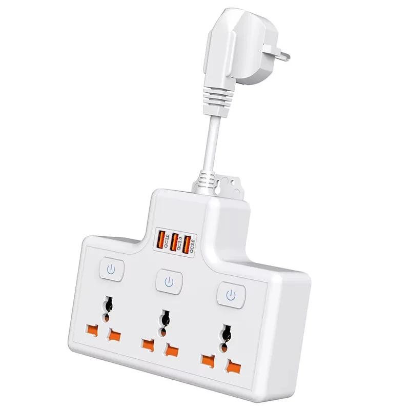 HotSelling العالمي قطاع الطاقة تمديد المجلس مع منفذ Usb 3AC تمديد كابل المقبس متعدد التوصيل منفذ موسع قطاع الطاقة