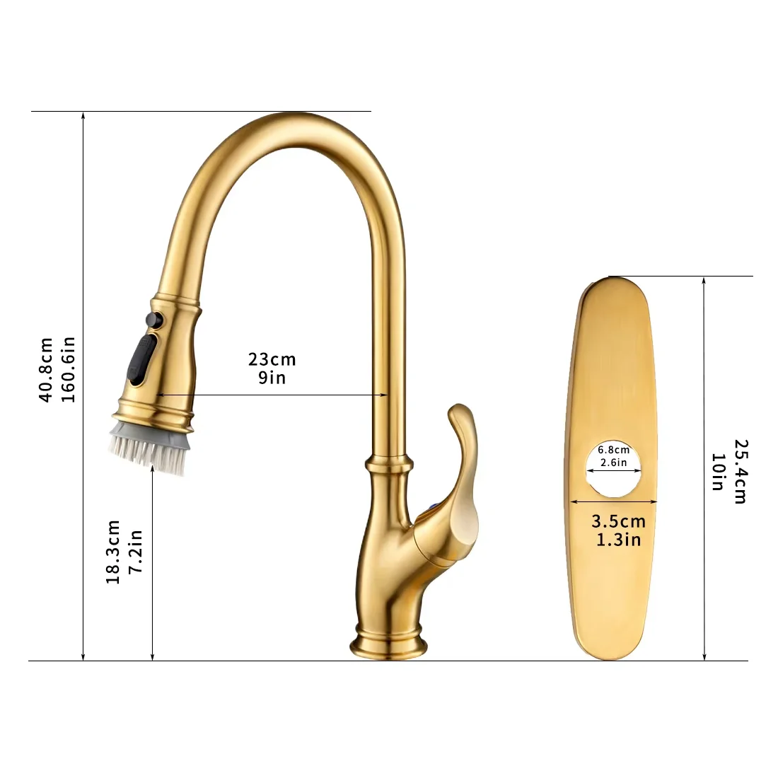 Single Hole Hot Cold Water Mixer Sink Pull Out Kitchen Faucets Modern Brass Mixer Sink Tap for Professional Home Kitchen