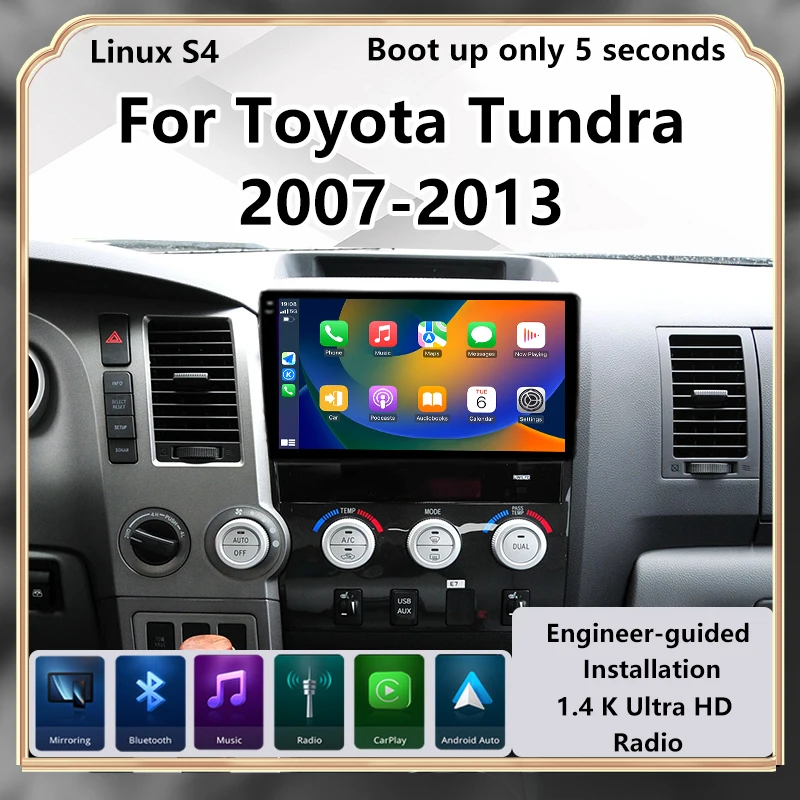 For Toyota Tundra 2007-2013 Upgrade Radio Wireless Carplay Car Multimedia Video Player Modify Touch Screen Android Auto Car Play