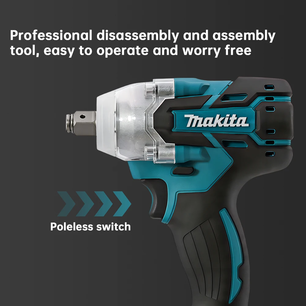 Электрический гаечный ключ Makita DTW285, 280 Нм, крутящий момент, переменная скорость, бесщеточный ударный гайковерт, перезаряжаемая батарея 18 В, высокие электроинструменты