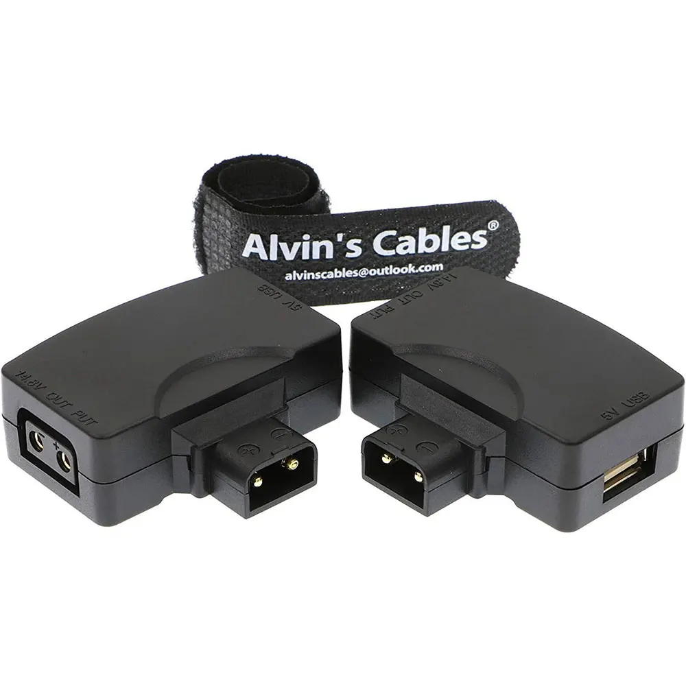 Alvin's Cables D Tap P Tap to USB 5V Adapter Converter Dtap Male to Female 5V USB Female Connector for Phone Camera Monitor 2 Pc
