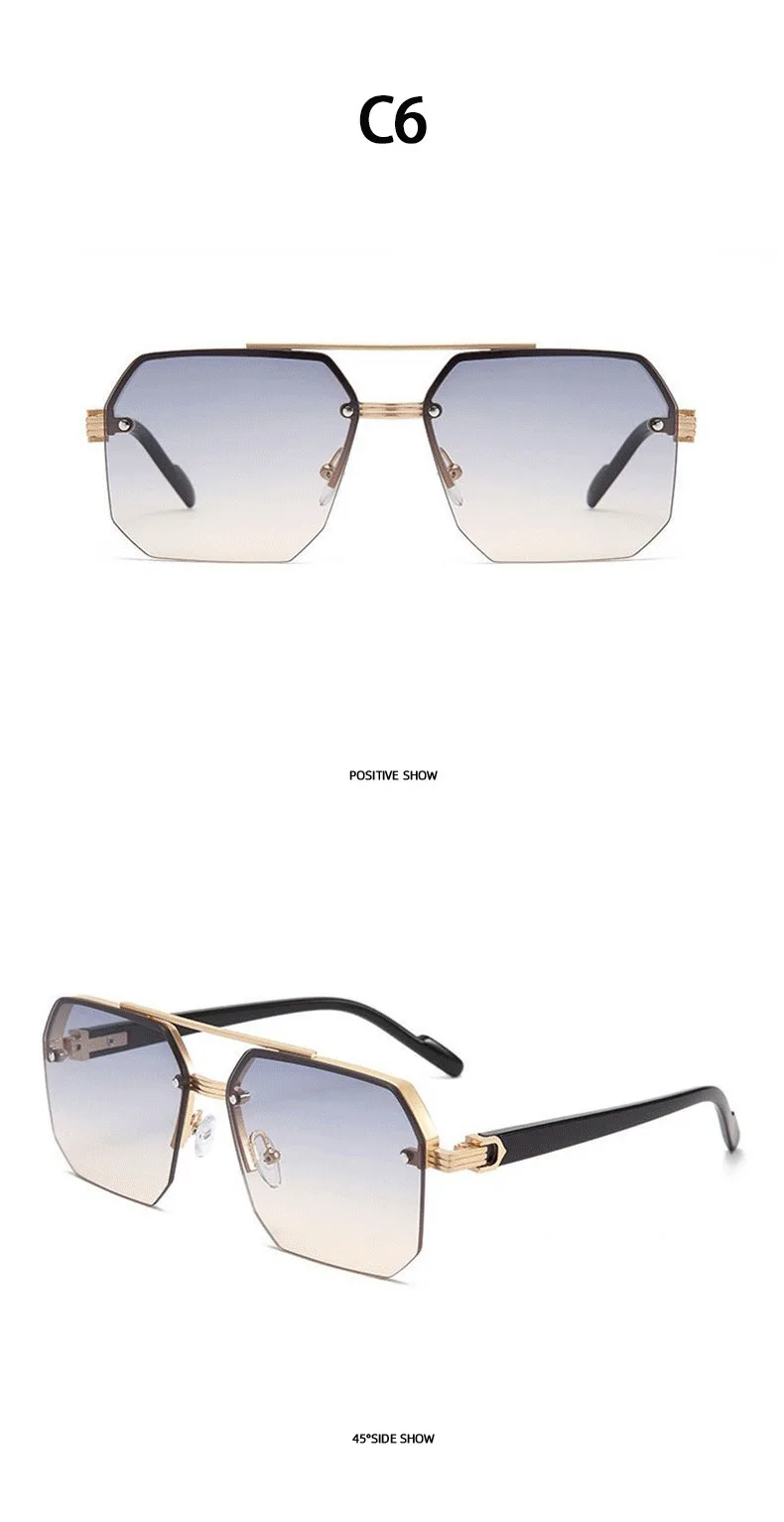 2026 Neue Sonnenbrille für Damen und Herren, Modische Vielseitige UV400-Sonnenbrille, Hochwertige Halbrahmen-Sonnenbrille, Unisex mit Doppelbalken-Design – Detail 12