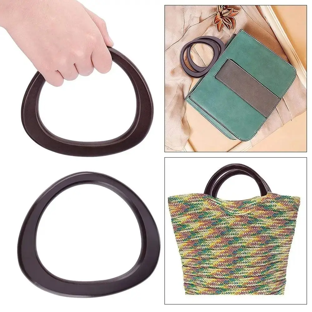 

Durable Solid Color Wooden Bag Handles Wood D Shape Box Handle Replacement Shoulder Bag Strap Women