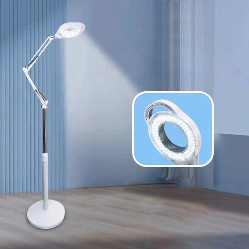 Dental Medical Adjustable LED Lamp 170CM 24W 4000K With Pulleys LED Lamp For Beauty Facials Eyebrow False Eyelash Grafting