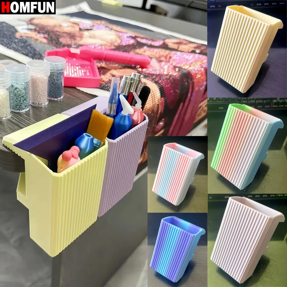 HOMFUN Diamond Painting Organizer with Detachable Clamp -  Desk Pen Holder, Adjustable Clip (10-35mm) - Space-Saving Storage