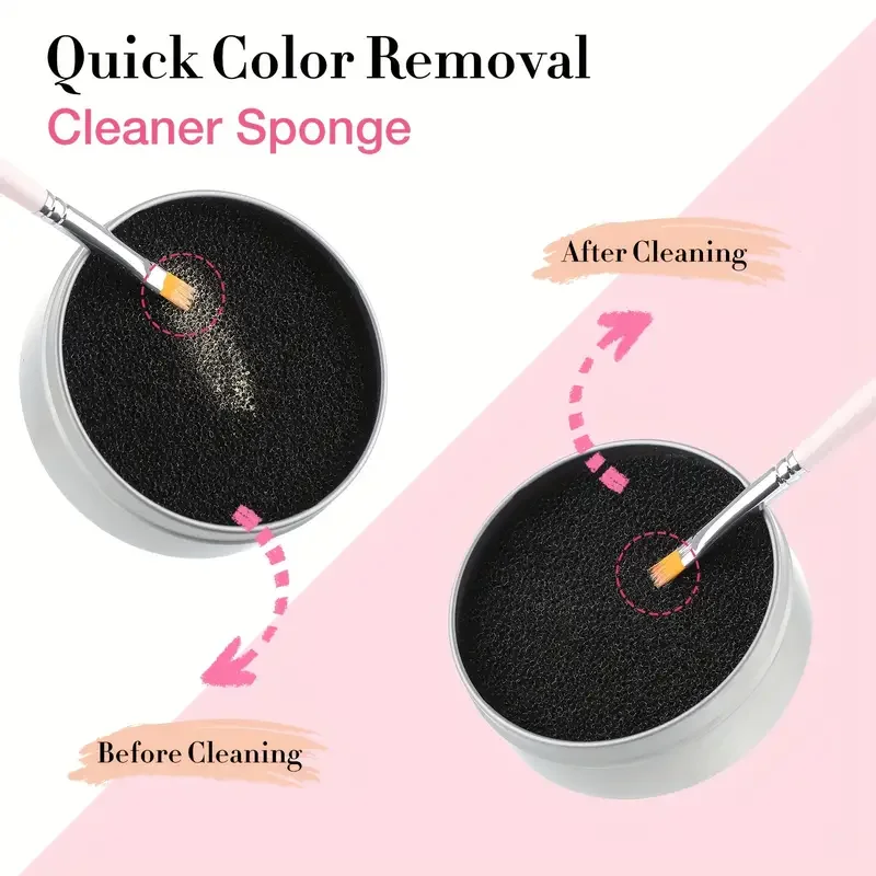 1pc Instant Makeup Brush Cleaner -Quick-Dry Sponge Tool for Seamless Color Switch - Essential for Eye Shadow Brushes Application