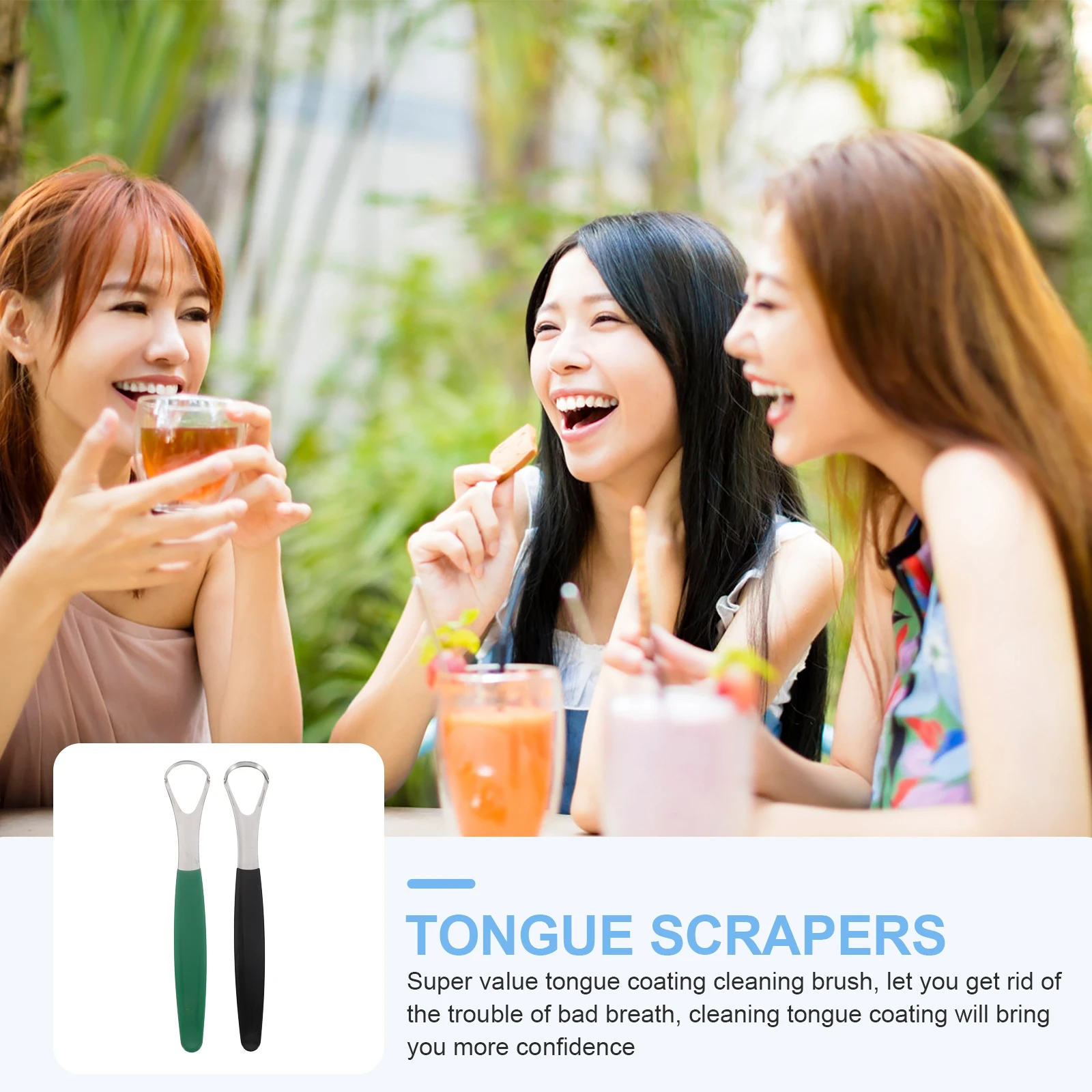 

Stainless Steel Tongue Scraper 2 Sets Durable Practical Home Cleaner Lightweight Compact al Care Tool Travel Use