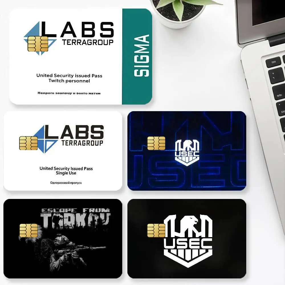 Game E-Escape from T-Tarkov Credit Card for Bank Debit Decorative Protection 4PCS Anti-scratch Waterproof Stickers Bus Subway