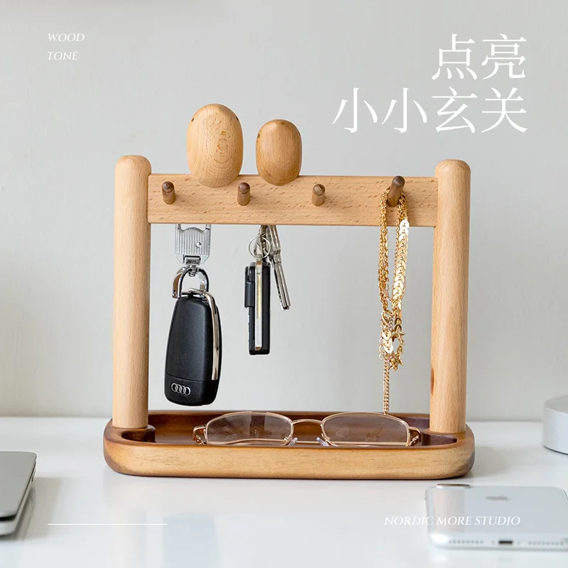 Storage ornament, door-to-door rack, creative hook tray, key rack