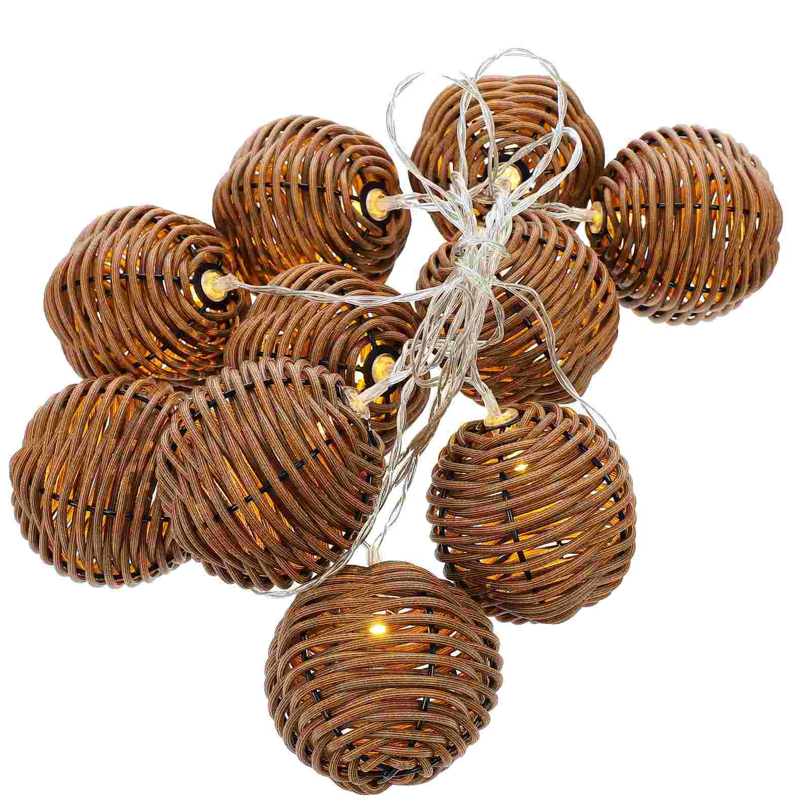 

Imitation Rattan Woven String Lights Decor Party Decoration Mini Wreath Romantic Garlands Atmosphere Lamp Supply