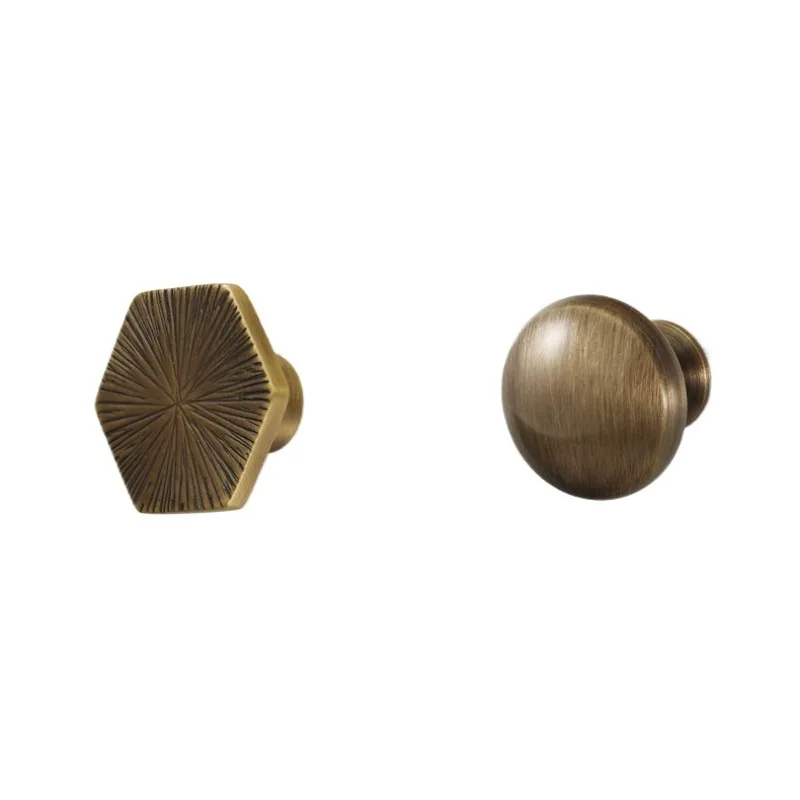 For Bronze Handle American Retro Cabinet Door Cabinet French Light Luxury Drawer Single Hole Brass Handle