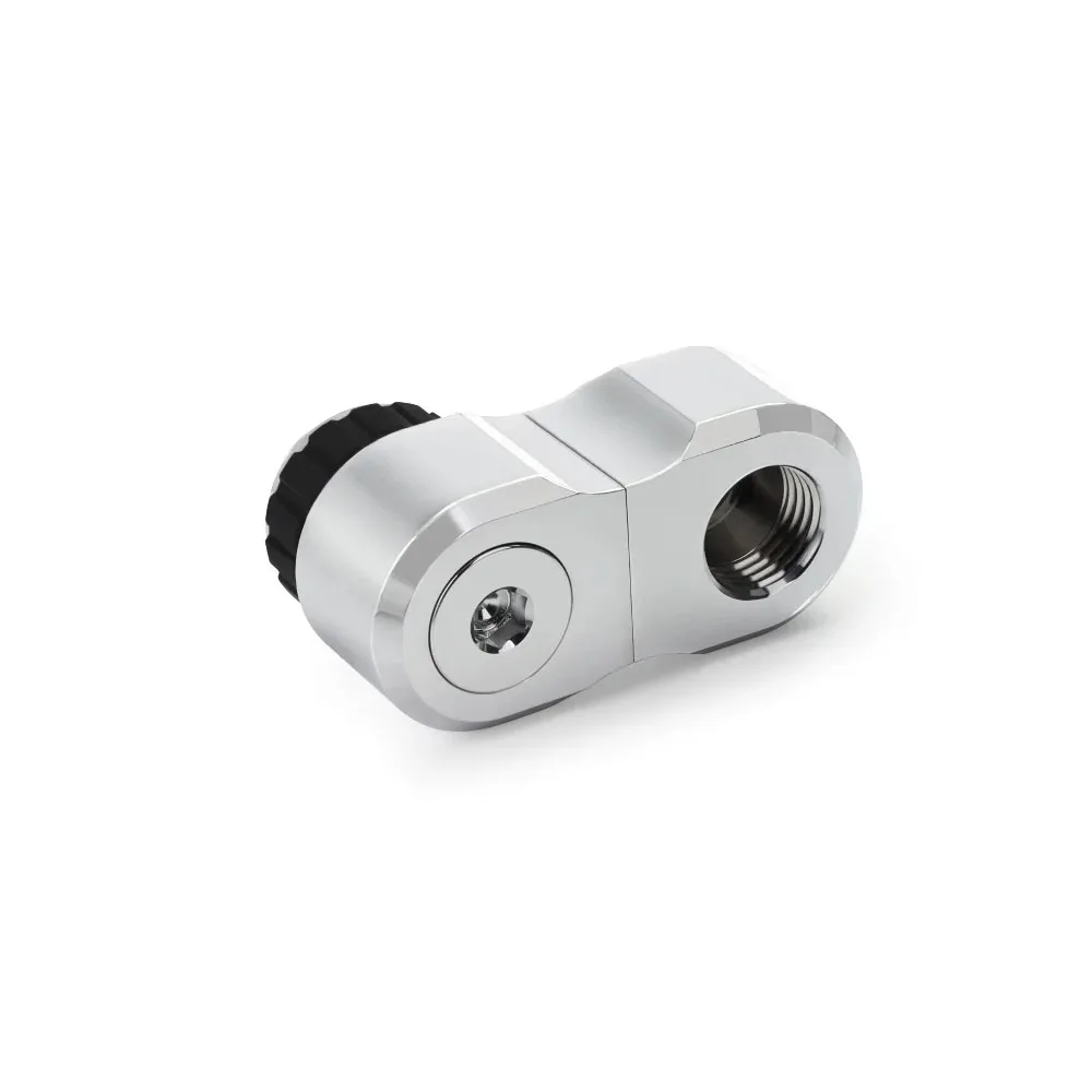 Alphacool Apex Grip Offset 27mm 2x 90° OT/IT G1/4 Rotatable Fittings For Flexible and Customized Connection,Black,Silver