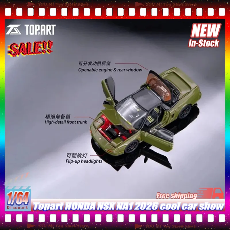 

1:64 Topart Honda Nsx Na1 2026 Cool Car Show Limited Edition Simulation Alloy Full-Size Miniature Diecast Car Model Children Toy