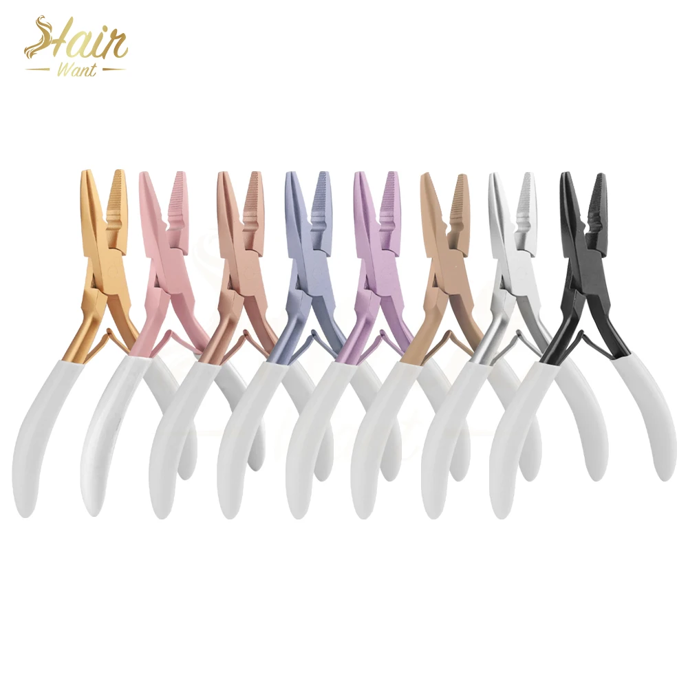 

Противоскользящие плоскогубцы для наращивания волос для микробусинок, колец, плоскогубцы Microlink для шитья, наращивание утка, наращивание перьев