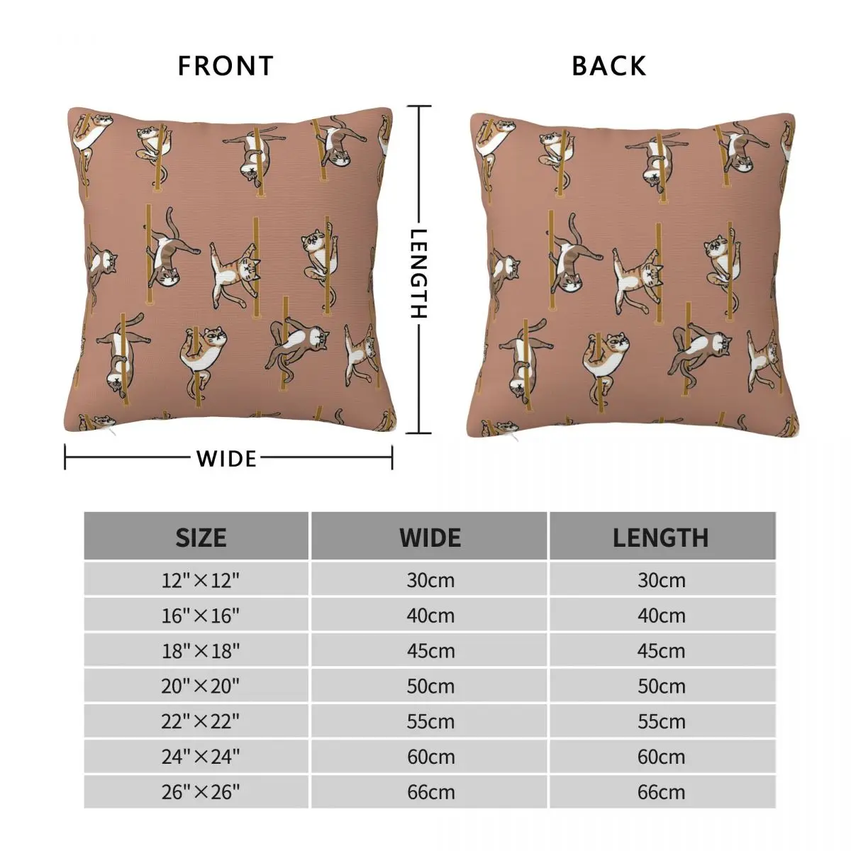 Cats Pole Dancing Club Square Pillowcase Polyester Linen Velvet Printed Zip Decorative Sofa Cushion Cover 45x45