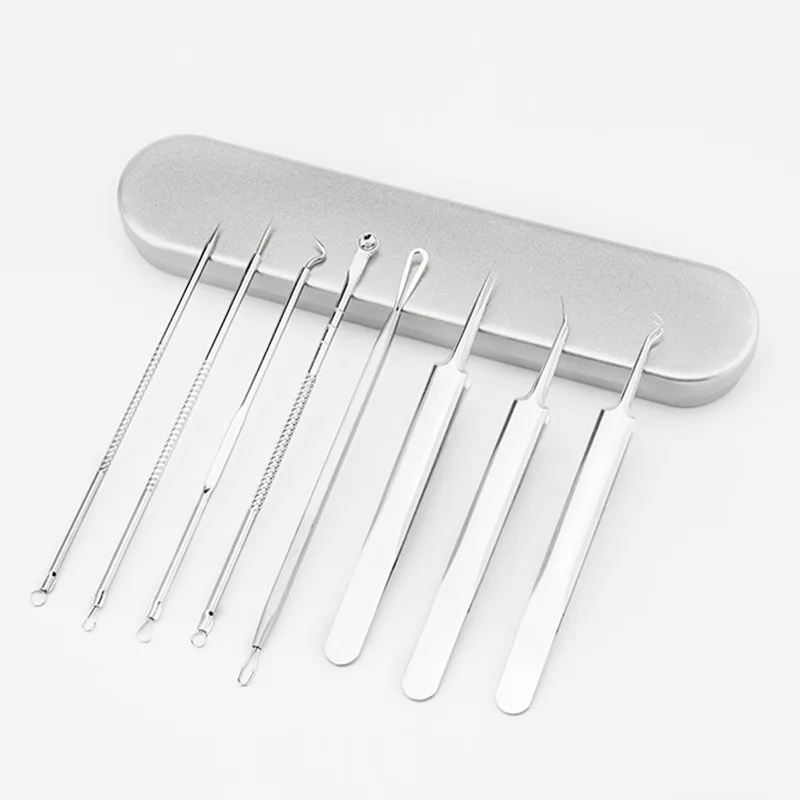 Gesichts Mitesser Entferner Akne Nadeln Extractor Pickel Makel Komedonen Entfernung Kit Edelstahl Poren Reiniger Gesicht Pflege Werkzeuge