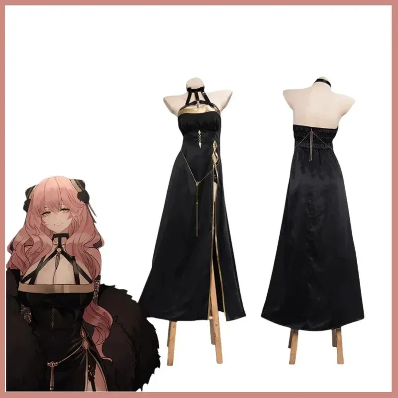 

Anime SPY×FAMILY Anya Forger Cosplay Costume Adult Black Evening Dress Long Skirt Woman Sexy Carnival Halloween Suit