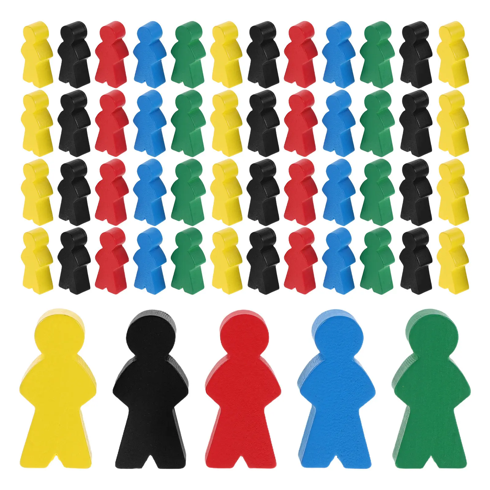 

100 шт. разноцветных деревянных фигурок Миплс для шахмат, солдатиков, семейных настольных игр, сменных жетонов, маленьких игровых элементов для сортировки в классе