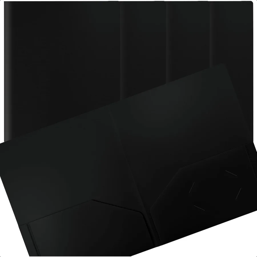 

Heavyweight Plastic 2 Pocket Portfolio Folder Letter Size Poly Folders 24 Pack Black