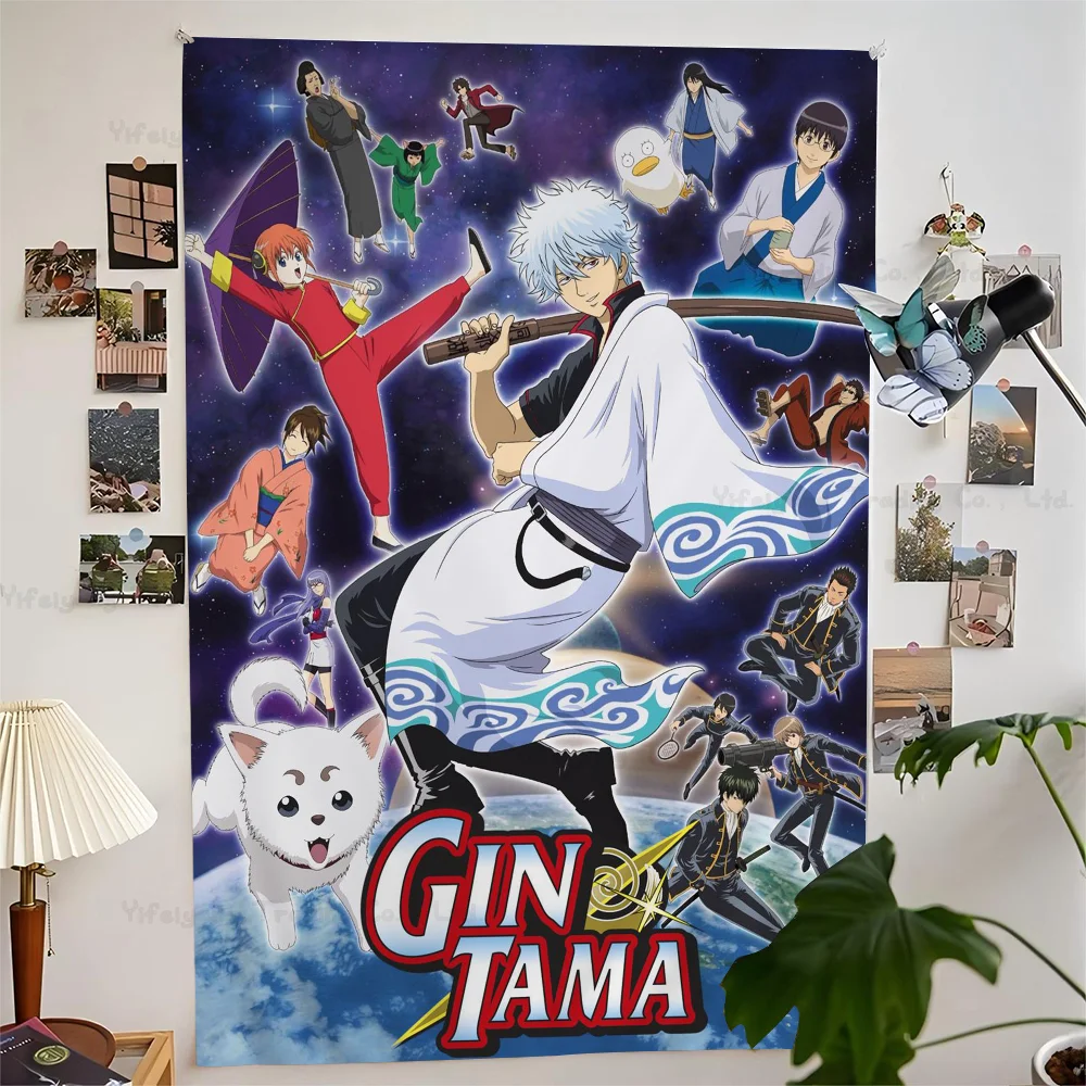 

GINTAMA Anime Tapestry Art Printing Cheap Hippie Wall Hanging Bohemian Wall Tapestries Mandala Art Home Decor