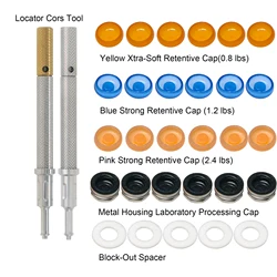 Dental Implant Overdenture Metal Male Caps Housing Retention Abutment Overdenture Attachment Kit Insert/Extraction Remove Tool