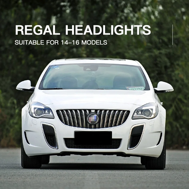 Hot Selling Suitable for Buick New Headlight Assembly 2014-2016 Modified GS High-match LED Daytime Running Light Lens Xenon Lamp