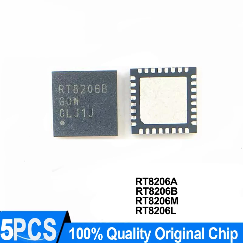 (5 pieces) RT8206A RT8206AGQW RT8206B RT8206BGQW RT8206L RT8206LGQW RT8206M RT8206MGQW QFN-32 Original Chip