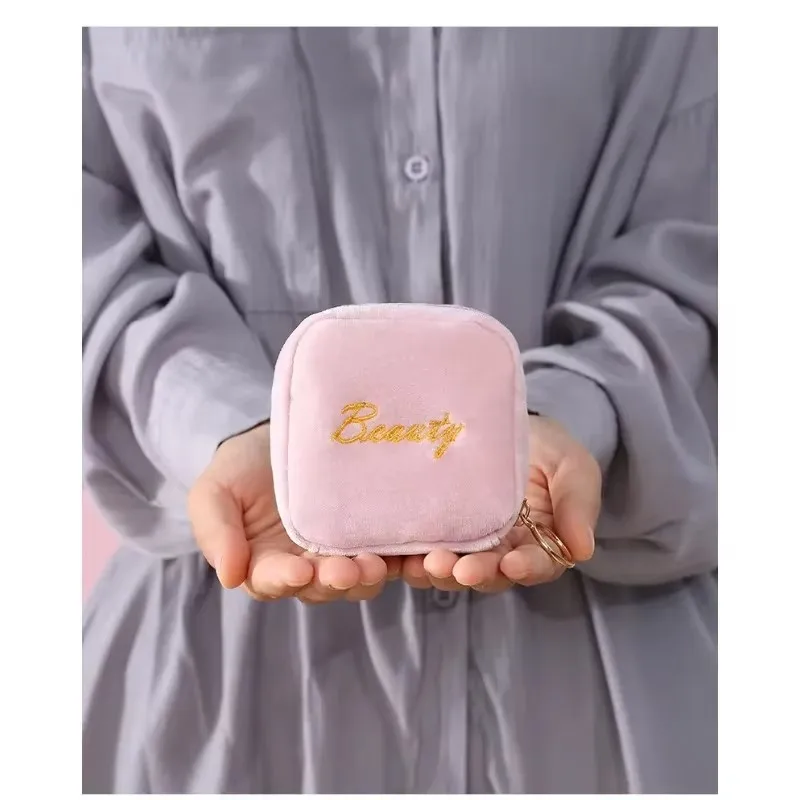 Mini cosmetic bag, portable lipstick storage bag, girls' coin wallet