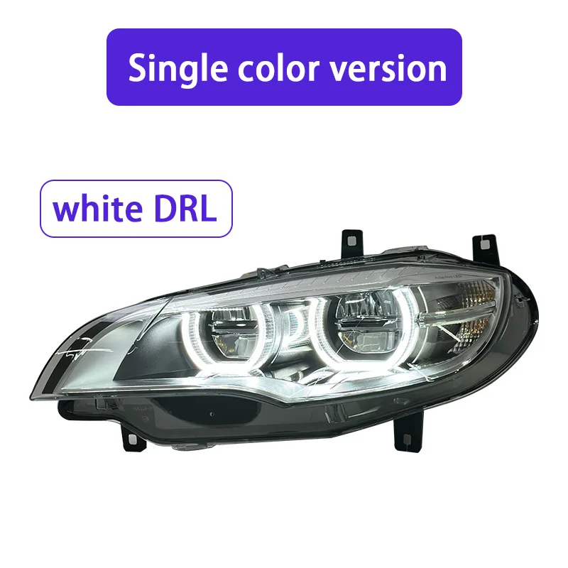 

For BMW X6 E71 2008-2014 LED Headlight Assembly Upgrade Facelift DRL Angel Eyes Front Lamp