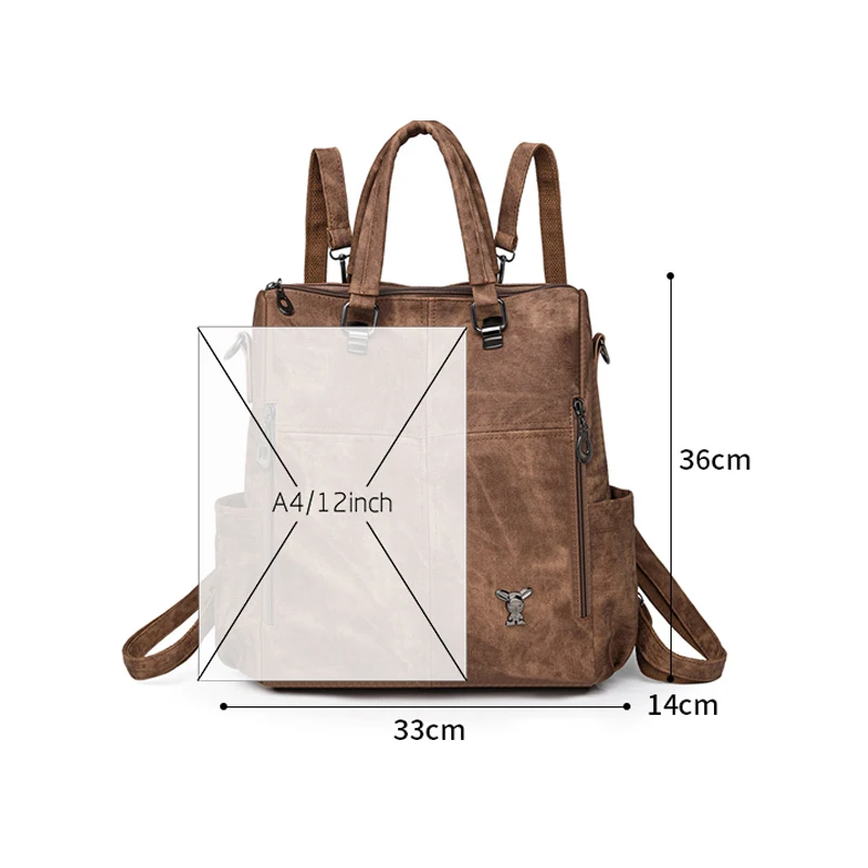 Designer Backpacks Women Leather Backpacks Female School Bag for Teenager Girls Travel Back Bag Retro Bagpack Sac A Dos Purses view 6
