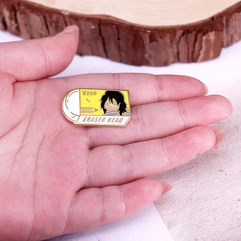 شوتا ايزاوا ممحاة-دبوس المينا الصلب شارة معدنية دبوس طية صدر السترة