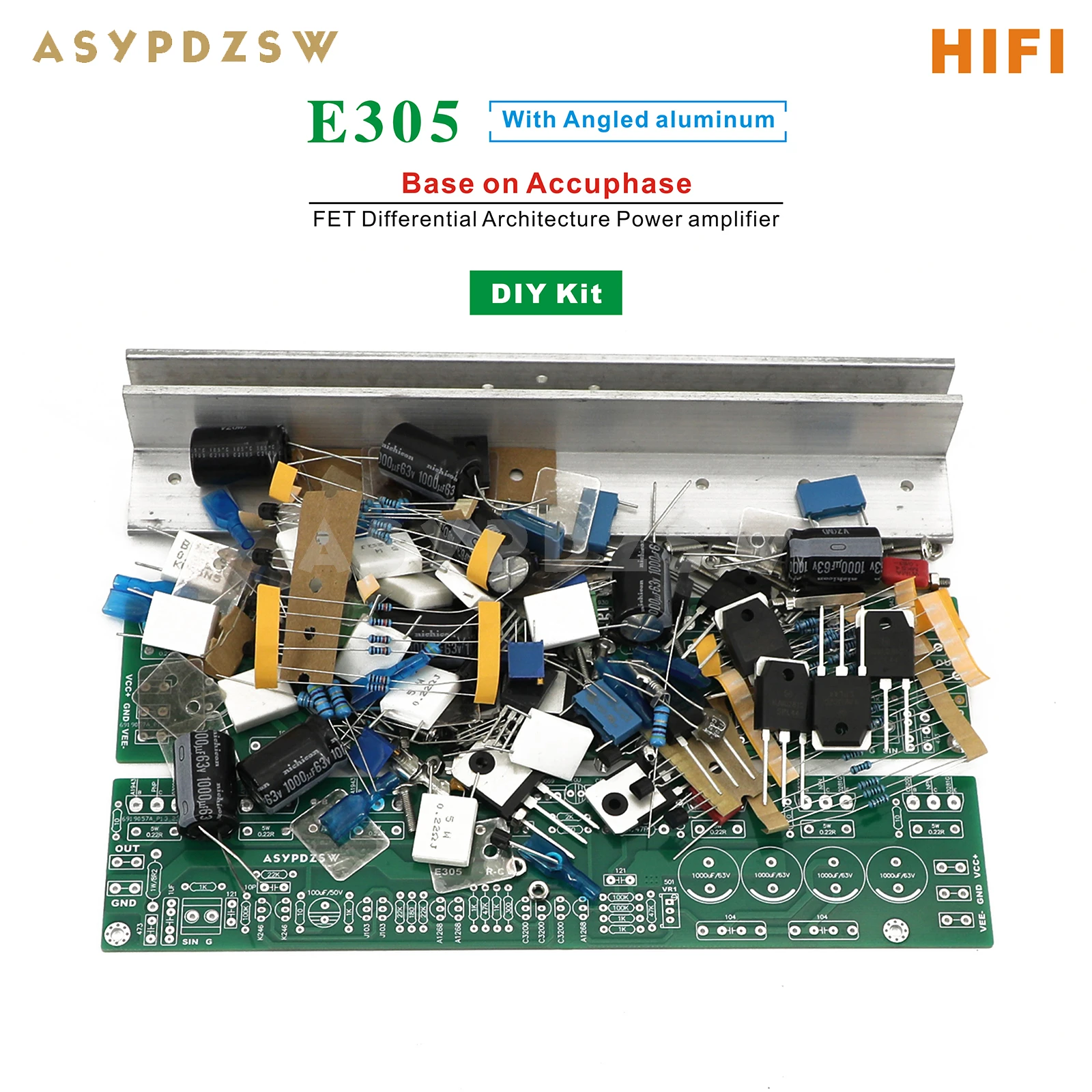 HIFI Stereo E305 FET Дифференциальный Архитектурный усилитель мощности DIY Kit/Готовая доска Основание на Accuphase с угловым алюминием