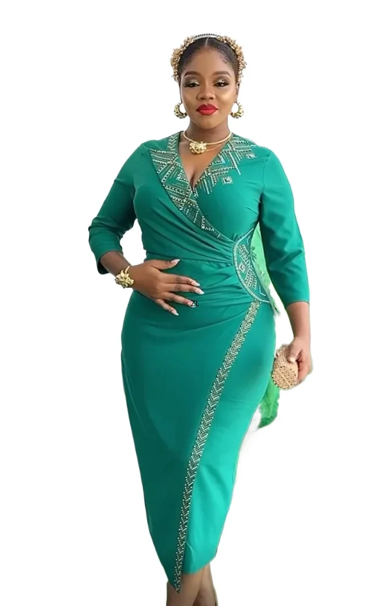 

African Slinky Dress Women Fashion Elegant Clothing Plus Size Wedding Party Summer Wedding Party Dressing 2025 For Officia