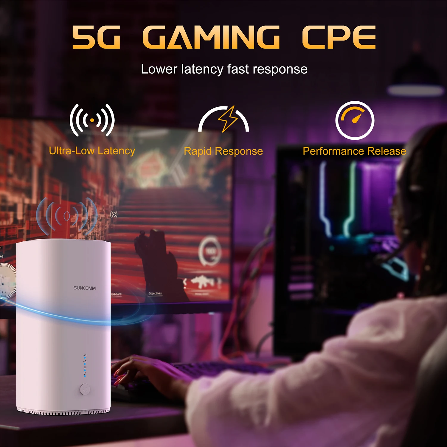 جهاز توجيه 5G CPE، 5G مع فتحة بطاقة Sim AX3000 منافذ جيجابت PCI قفل نطاق TR069 OpenVPN مناسب لشبكات الخلوية العالمية