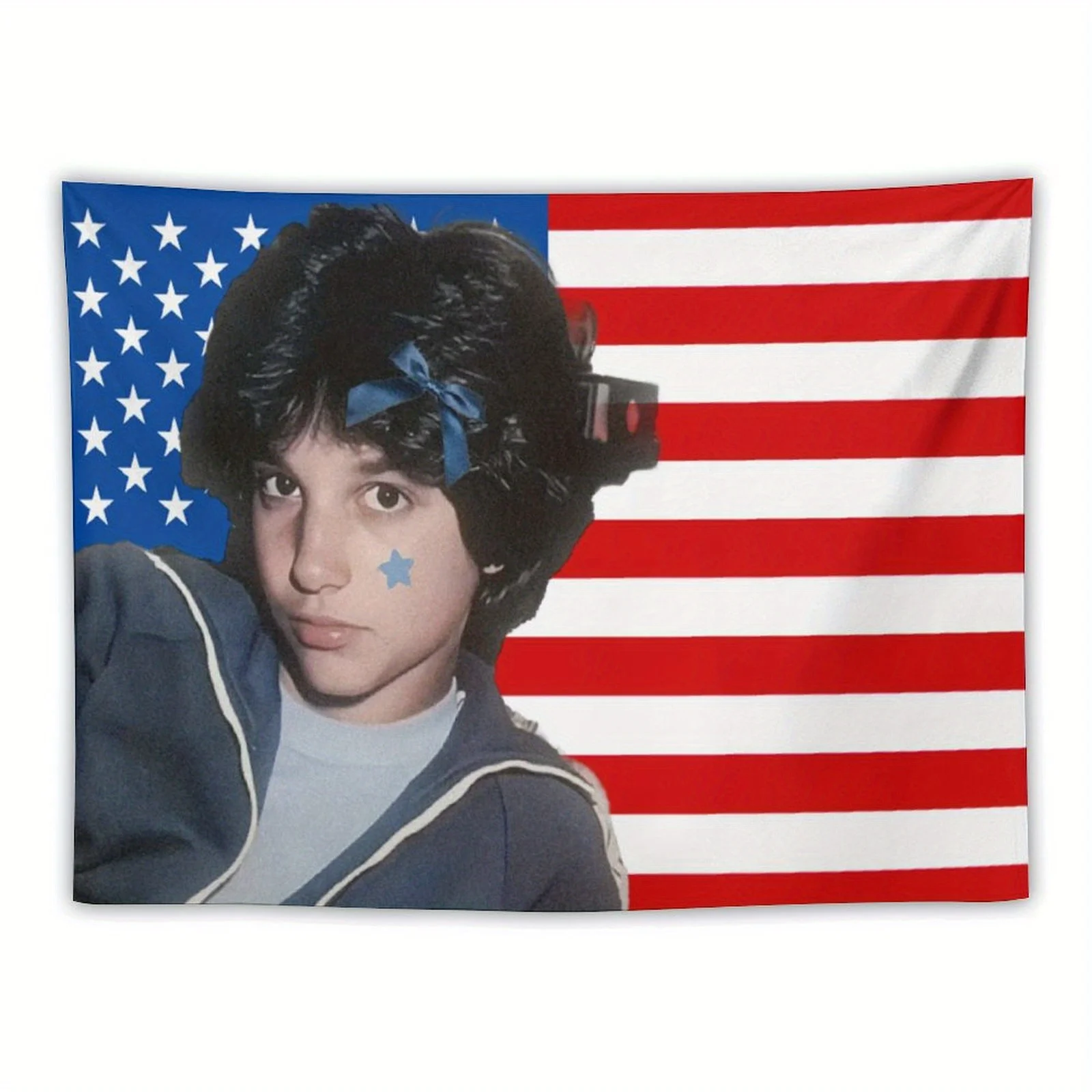 Ralph Macchio The Karate Inspired Tapestry Wall Hanging - Vintage American Flag Design, Super Fine Fiber Vertical Decor for Bedr