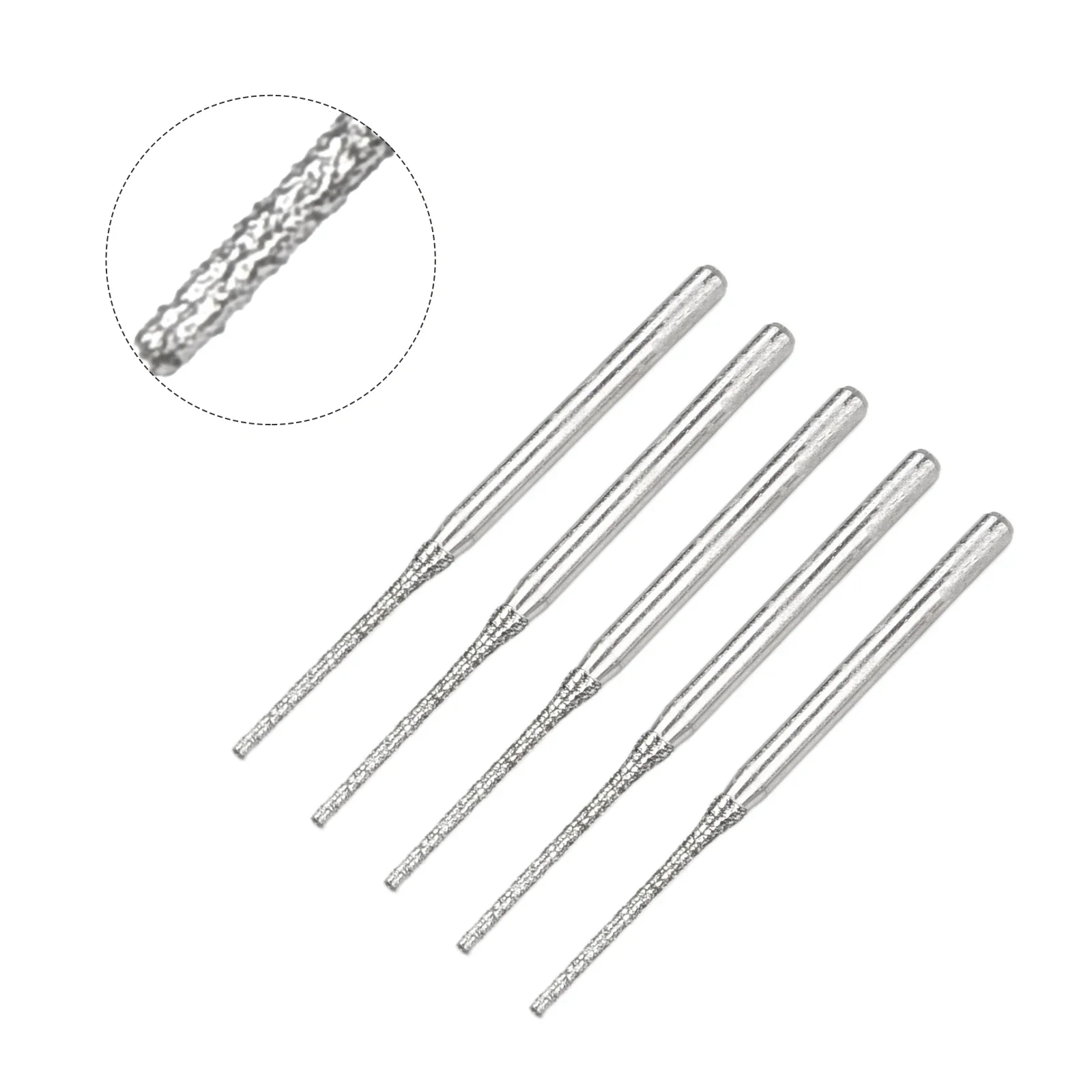 Punte da trapano rivestite diamantate in vetro di perforazione diametro della testa di 2.5mm colore argento diametro della testa di 1.2mm diametro della testa di 1.8mm