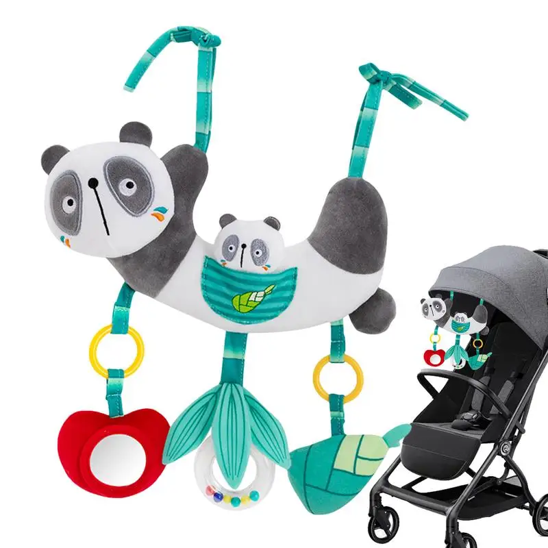 Baby Stroller Toys Animal Panda Baby Hanging Rattle Toy with Sound Montessori Preschool Learning Toys  Car Seat Toy for Babies